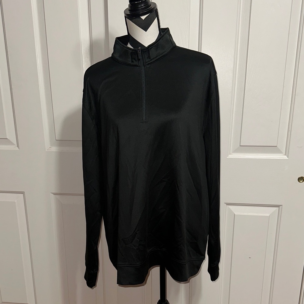 Hickey Freeman Black Quarter-Zip Pullover Shirt